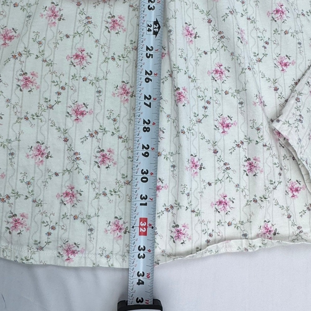 LRL Lauren Ralph Lauren Women's XL Floral Nightshirt Cotton Sleep Dress - Picture 7 of 7